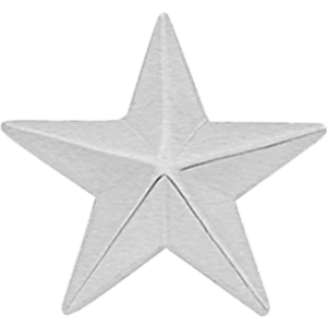 C517SN Single Star Collar Brass 0.97", Nickel Finish